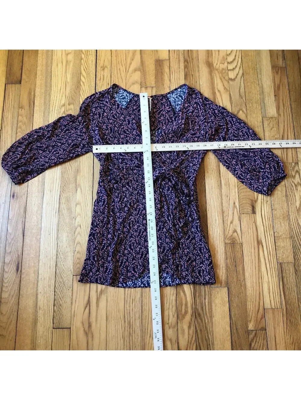 Free People EUC Women's Black Blush Clara Floral Tunic Size Small